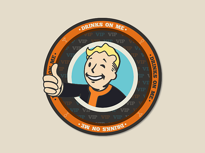 Drinks On Me! | Coaster Design cartoon coaster design drinks graphic design icon logo martini playoff vault boy vector wine