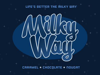 Milky Way | Weekly Warm-Up branding candy chocolate dribbbleweeklywarmup logo milky way playoff typography wrapper