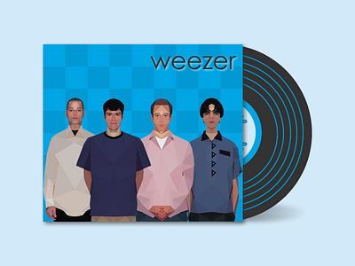 Weezer - The Blue Album | Weekly Warm-Up album album cover alternative blue album dribbbleweeklywarmup low poly low poly art music weezer