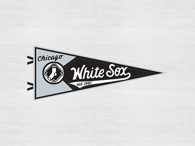 Chicago White Sox Pennant | Weekly Warm-Up baseball chicago chicago white sox design dribbbleweeklywarmup icon pennant sports vector white sox