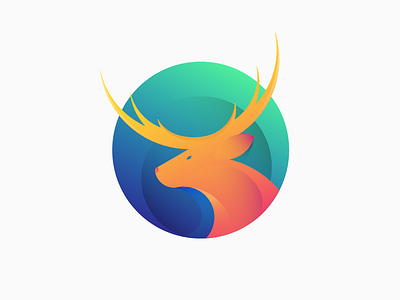 Deer animal design gradient logo