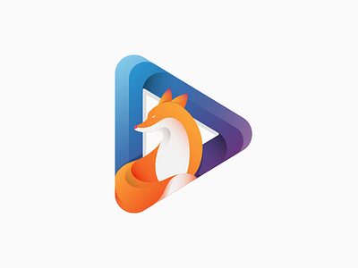 Fox animal design gradient logo