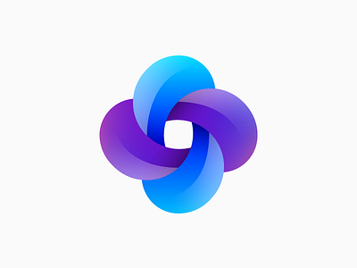 Curve abstrack design gradient logo