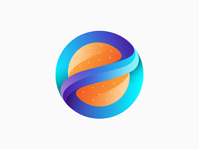 Burger abstrack design gradient logo