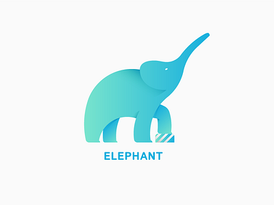 Elephant adobe adobeillustrator animal design gradient illustrator logo
