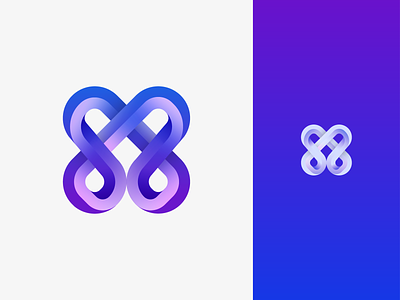 Dribbble Double Eight abstrack adobe apps color design gradient illustrator logo