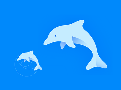 Dribbble Dolphin Grid adliqi adobeillustrator behance color design gradient logo