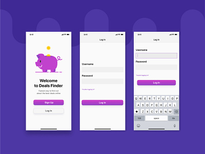 iOS app Screens app app design bank design figma fin tech finance guidelines illustrations ios log in mockup money money app sign in simple sketch subscription ui vectors