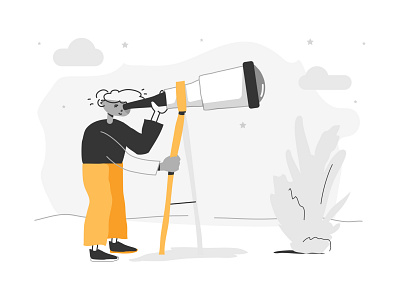 Searching Telescope - Vector Illustration 400 404 animation app character cool design game guy illustration people search search results searching telescope ui ux vector web website