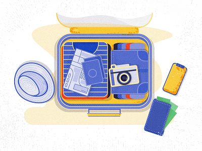 Ready To Go - Travel Luggage animation app bag clothes cool doodle icons illustration interface luggage retro summer texture travel ui ux vacation vector vintage web