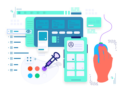 Illustration for Figma Design Course animation app branding color picker cool course design design system figma figma design hand illustration inspector interface learning phone ui ux vector website