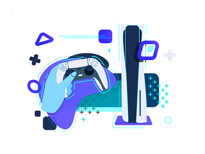 Play Has No Limits - Vector Illustration app branding console cool futuristic game game design gamers interface marketing mockup playstation5 product product design ps5 sale tech ui ux vector