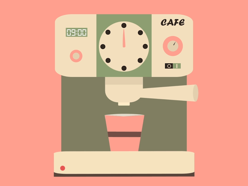 "Coffee Machine" GIF Illustration by Mica Andreea on Dribbble