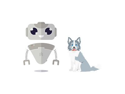 Robot and Toby Dog Mascot Team animation branding cute mascot design dog friends illustration illustrations illustrator logo logo design logos mascot mascots robot robot mascot saas team vector website