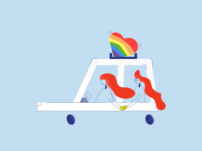 "Coming out", Vector Illustration app design car charachter character concept coming out flat heart icons illustration illustrations illustrator instagram lgbt love pride ui ux vector vector art website banner