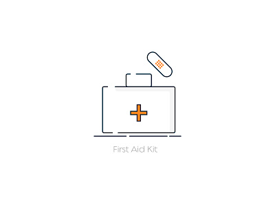 First Aid Kit Icon abstract aid kit app icon branding clean first aid first aid kit flat icon illustration line mark medical modern outline safety simple ui vector web