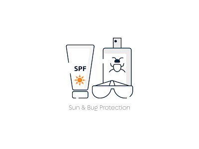 Sun and Bug Protection Icon animation app app icons branding flat flat design icons illustration infographic mark minimal modern outline simple sunscreen ui ux vector web website