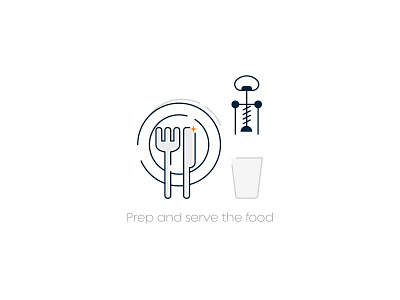 Prep and Serve the Food Icon animation app article branding flat design food icons illustration illustrations infographic minimal modern outline picnic simple ui ux vector web website