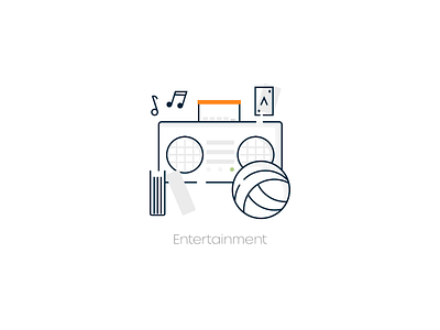 Entertainment Icon animation app games icon illustrations minimal music outline simple ui vector web