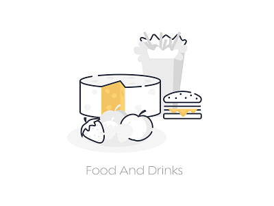 Food and Drinks Icon animation app branding flat flat design food food and drink icons illustration illustrations minimal modern outline simple ui ui icons ux vector web website