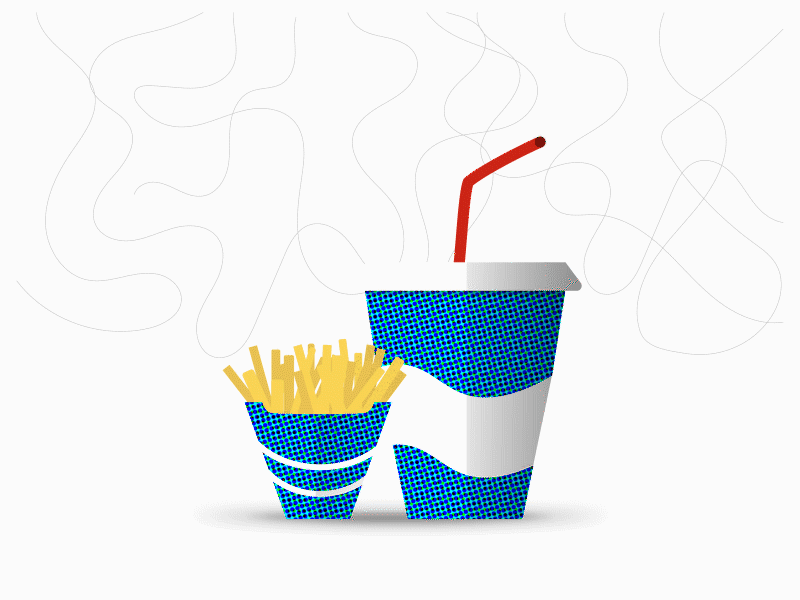 GIF Retro Illustration after effects animation art coke design food fries gif illustration minimal modern motion animation motion graphic retro simple ui vector vintage web website