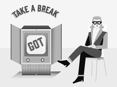 Take a Break - GOT Illustration animation app black and white branding character design editorial game of thrones got illustration magazine man minimal persona retro ui ux vector vintage web