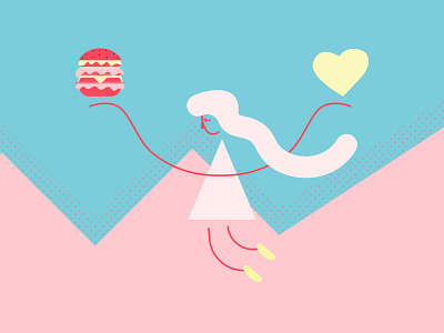 Things that Matter animation app branding design food girl hamburger icons illustration illustrations minimal retro simple ui ux vector vintage web website woman
