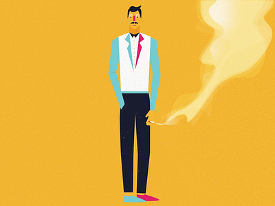 The old Times - GIF animation app branding characters clean colors cool design gif guy illustration minimal motion person smoke smoking ui ux vector website