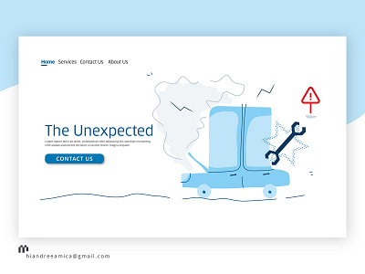 Vector Illustration, Unexpected Issues animation app attention blue branding broken car design header icons illustration minimalistic simple steps ui ui designer ux vector web website