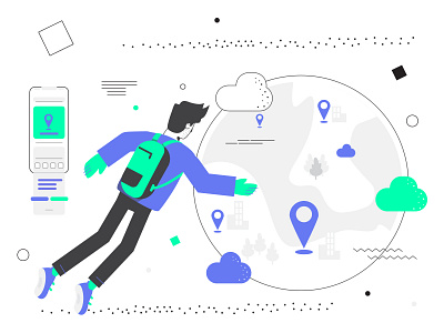 Map Location - Shape Library Vector Illustration animation character design doodle guy illustration interface line location map motion navigation people phone tech ui ux vector webdesign website