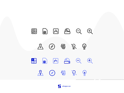 UI Icons Set - Shape Library adobe xd app branding clean design iconography icons illustration interaction interface line minimal set simple ui ux vector webdesign webflow website
