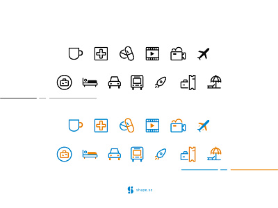 Simple and Colored Icons - Shape Library adobe cd app branding clean design iconography icons illustrations interaction intrerface line minimal ui ui design ux vector web design webflow website wet