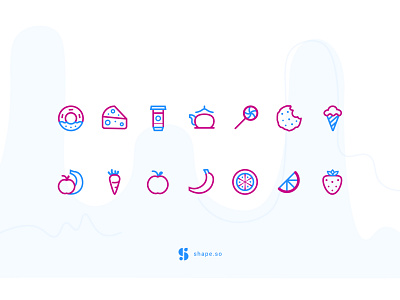 Icon Set - Shape Library adobe xd app app icons design figma food and drink food icons iconography icons illustrations interface minimal mockup simple sketch ui ux vector web web design