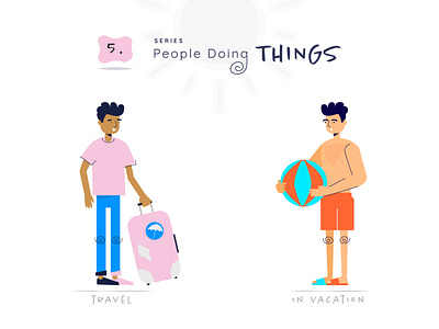 People Doing Things - 5 animation app beach ball branding character design human icons illustration illustrations men people poses travel ui ux vacation vector web website