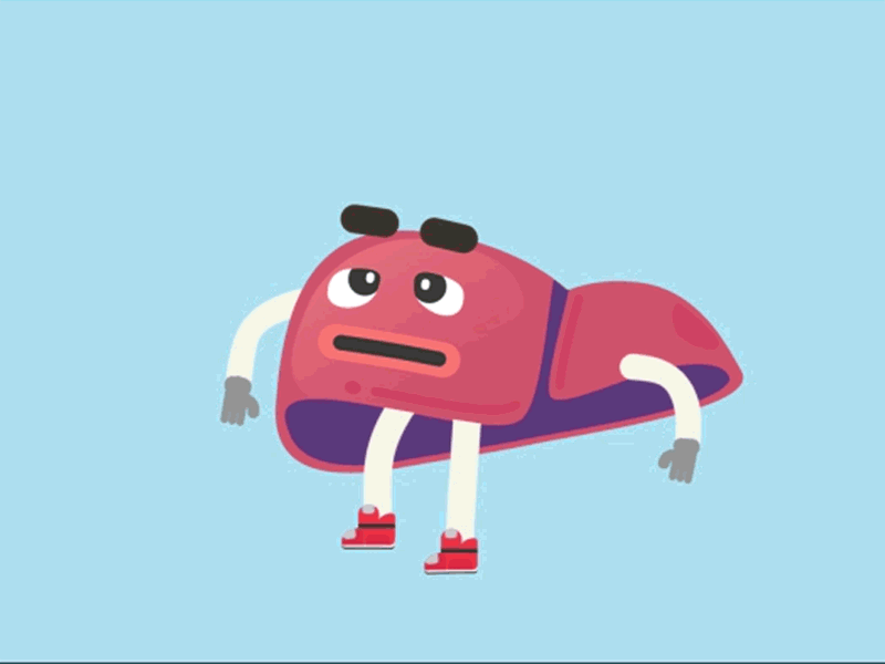 Liver animation animation body farm character design liver motion graphic