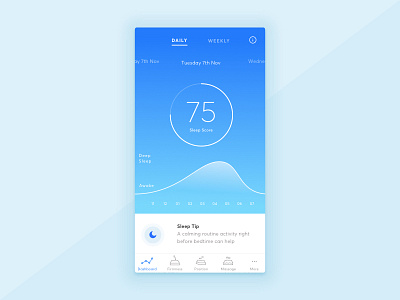 Sleep dashboard android blue dashboard fitness health iphone sleep sleep tracking ui