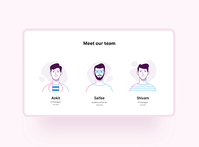 Viralmeme Team Page branding design studio illustration minimal team team page teamwork