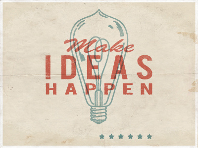 Make Ideas Happen Vintage Poster adobe illustrator graphic design ideas poster vintage