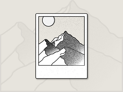 Mountain Polaroid adobe illustrator black gradient grain graphic design gray mountain picture polaroid texture vector