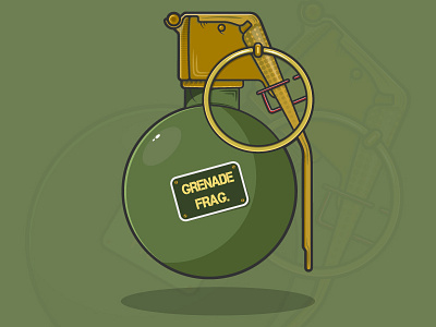 Frag. Grenade adobe illustrator freelance fun gradient graphic design green grenade texture vector