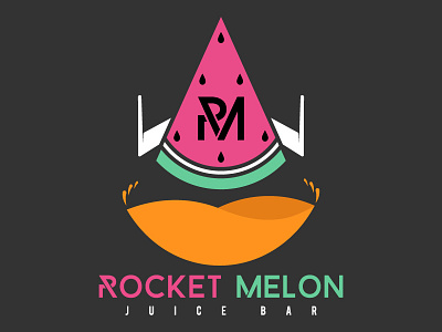 Rocket Melon Juice Bar adobe illustrator daily logo challenge flat flat art flat illustrator graphic design illustration logo rocket vector vector art wallpaper