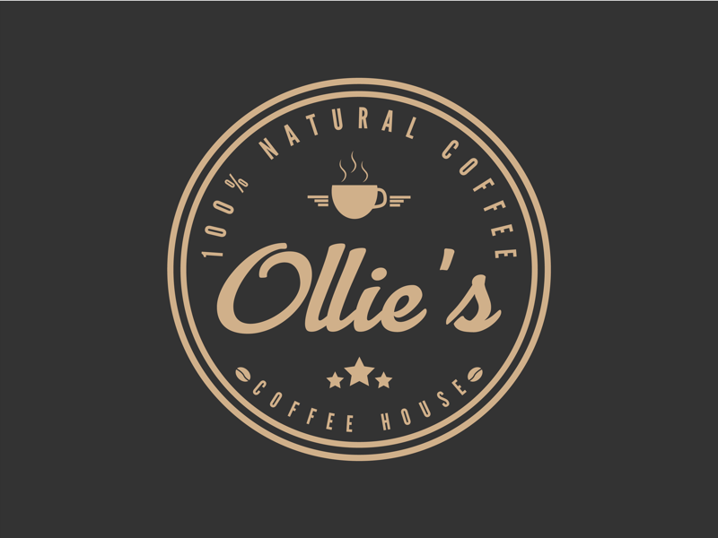 Ollie’s Coffee House coffee vectorart vector illustration graphicdesign flat illustrator flat art badge logo daily logo challenge branding adobe illustrator