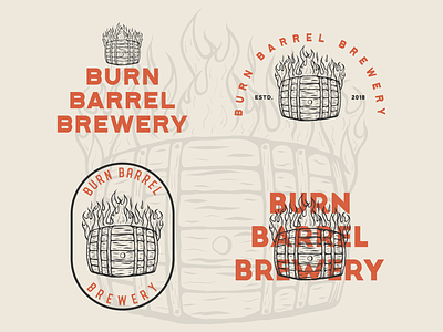 Burn Barrel Brewery adobe illustrator badge branding daily logo challenge flat art flat illustrator graphicdesign illustration logo vector vector art