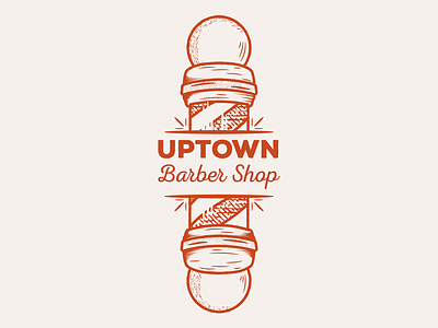 Uptown Barber Shop adobe illustrator badge branding daily logo challenge flat art flat illustrator graphicdesign illustration logo vector vector art