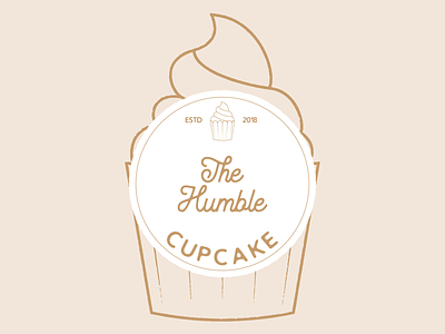 The Humble Cupcake adobe illustrator badge branding daily logo challenge flat art flat illustrator graphicdesign illustration logo vector vector art