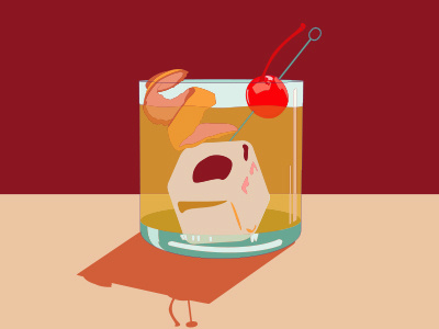 Whiskey Sour Illustration cocktail conceptual conceptual illustration digital illustration drink illustration limited color palette whiskey