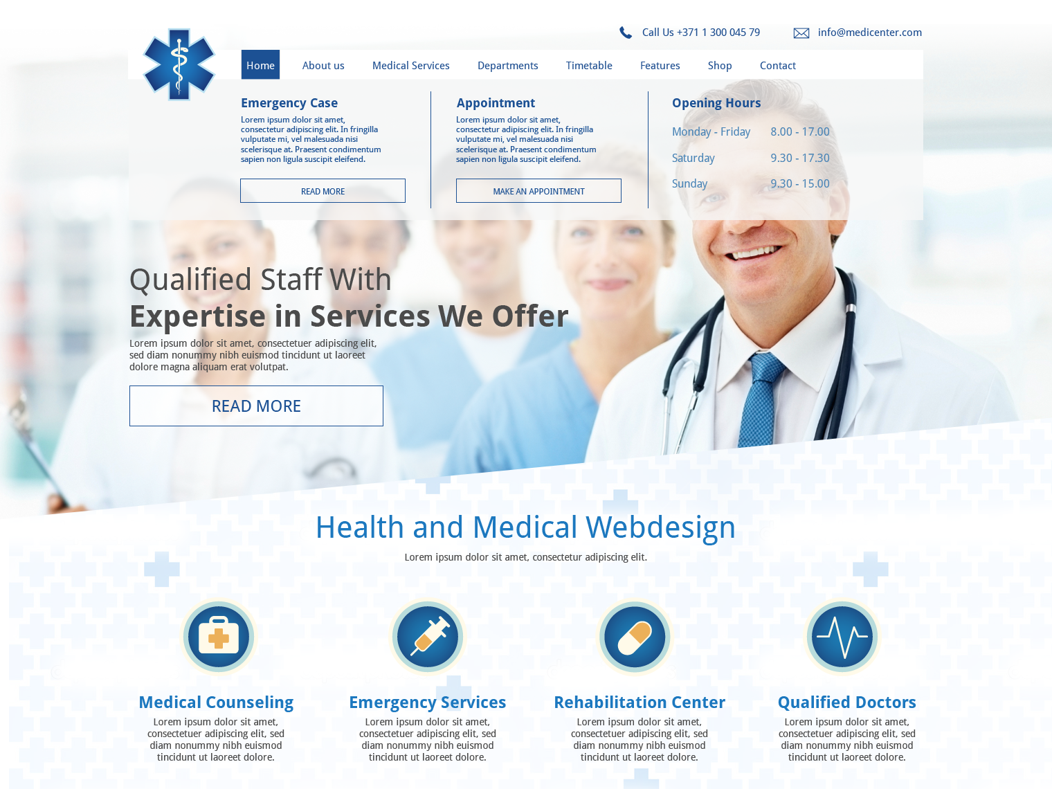 Medical Center - A Medical theme website by Julien Schmitt 💬 on Dribbble