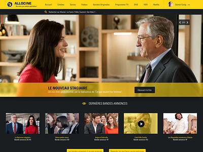 Allocine - a french cinema's website cinema design french movies series showcase ui design ux design webdesign website
