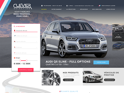 Clever Selection - A cars grouped purchasing website design freelance design landing page showcase ui design ux design webdesign website