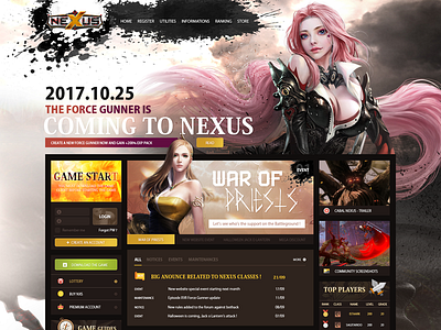 CabalNexus - A private game server's website (B) design freelance design landing page rpg showcase ui design ux design videogames webdesign website